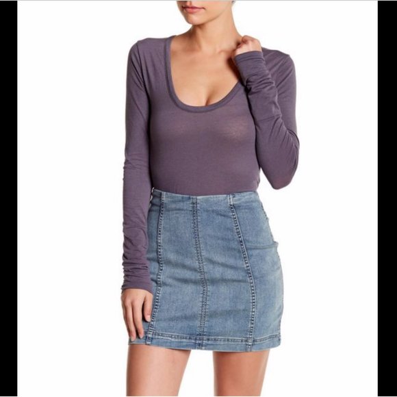 FREE PEOPLE INTIMATELY GRAY SOFT EASY PEASY BODYSUIT - Picture 5 of 6